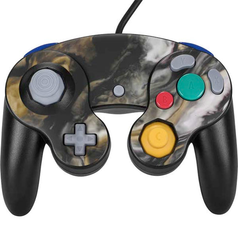 Gold Blush Marble Ink Nintendo GameCube Controller Skin