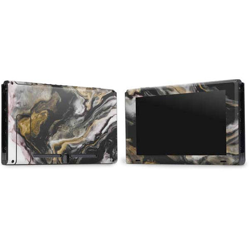 Gold Blush Marble Ink Nintendo Switch Bundle Skin