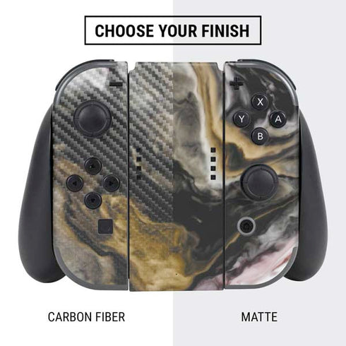 Gold Blush Marble Ink Nintendo Switch Bundle Skin