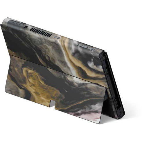 Gold Blush Marble Ink Nintendo Switch OLED (2021) Skin