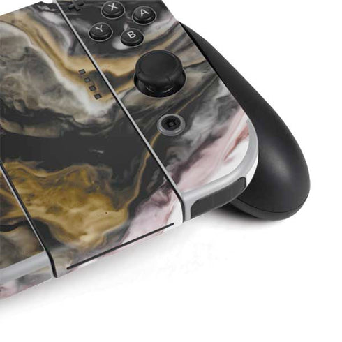 Gold Blush Marble Ink Nintendo Switch OLED (2021) Skin