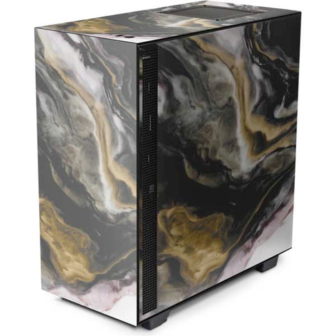 Gold Blush Marble Ink NZXT H510 Compact ATX Mid-Tower Case Skin