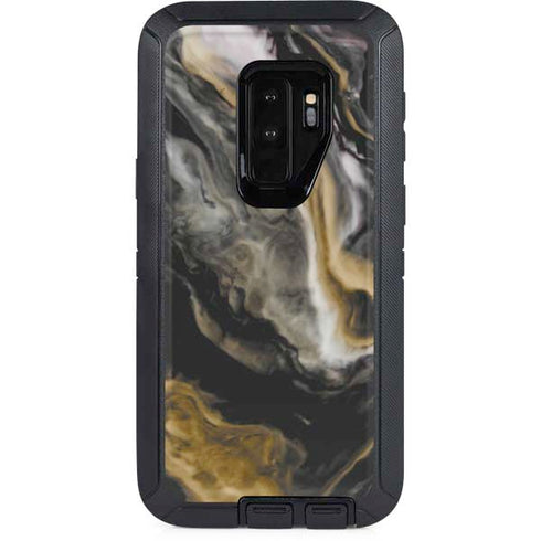 Gold Blush Marble Ink Otterbox Defender Galaxy Skin