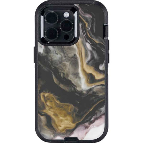 Gold Blush Marble Ink Otterbox Defender iPhone Skin
