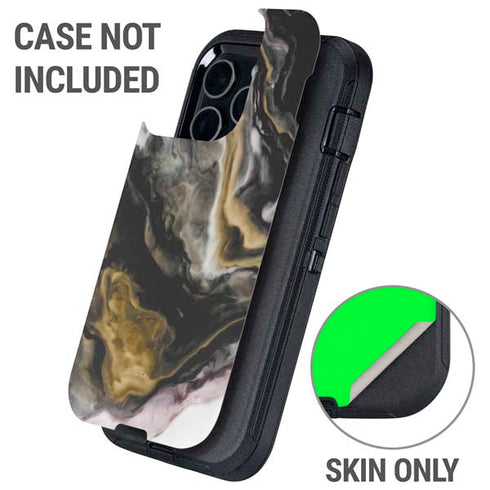 Gold Blush Marble Ink Otterbox Defender iPhone Skin