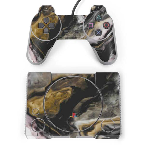 Gold Blush Marble Ink PlayStation Classic Bundle Skin