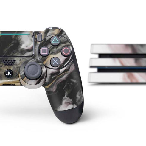Gold Blush Marble Ink PS4 Pro Bundle Skin