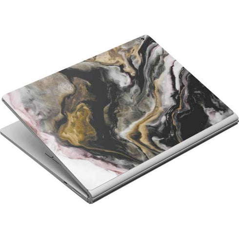 Gold Blush Marble Ink Surface Book Skin