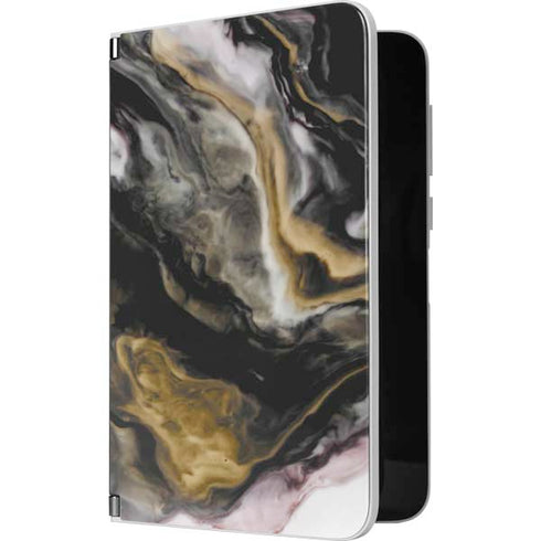 Gold Blush Marble Ink Surface Duo Skin