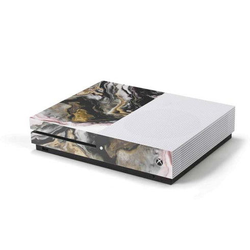 Gold Blush Marble Ink Xbox One S Console Skin