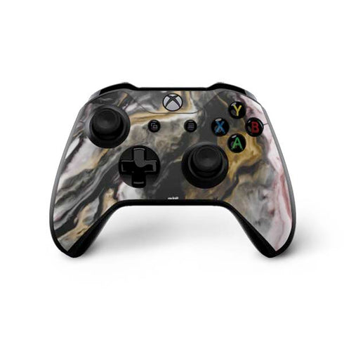 Gold Blush Marble Ink Xbox One X Bundle Skin