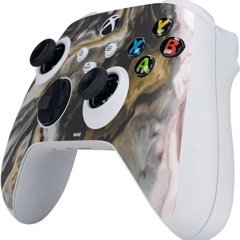 Gold Blush Marble Ink Xbox Series S Controller Skin