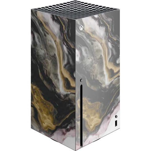 Gold Blush Marble Ink Xbox Series X Console Skin