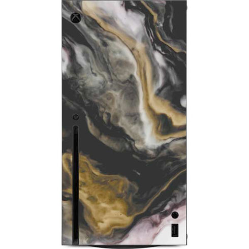 Gold Blush Marble Ink Xbox Series X Console Skin