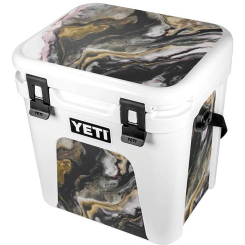 Gold Blush Marble Ink YETI Roadie 24 Hard Cooler Skin