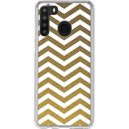 Gold Chevron Galaxy A21 Clear Case