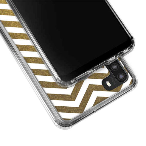 Gold Chevron Galaxy A21 Clear Case
