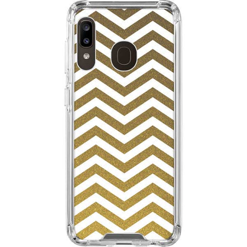 Gold Chevron Galaxy A30 Clear Case