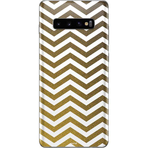Gold Chevron Galaxy S10 Plus Skin