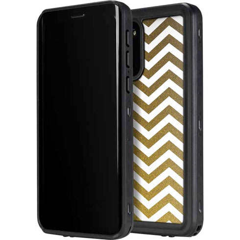Gold Chevron Galaxy S20 Plus Waterproof Case