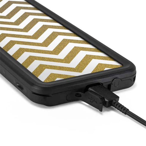 Gold Chevron Galaxy S20 Plus Waterproof Case