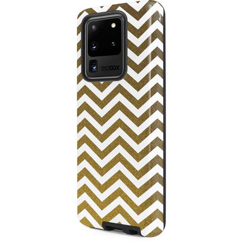 Gold Chevron Galaxy S20 Ultra 5G Pro Case