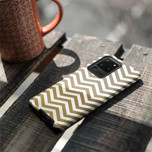 Gold Chevron Galaxy S20 Ultra 5G Pro Case
