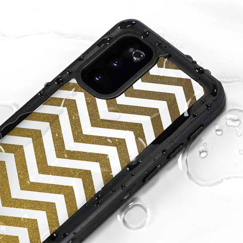 Gold Chevron Galaxy S20 Waterproof Case