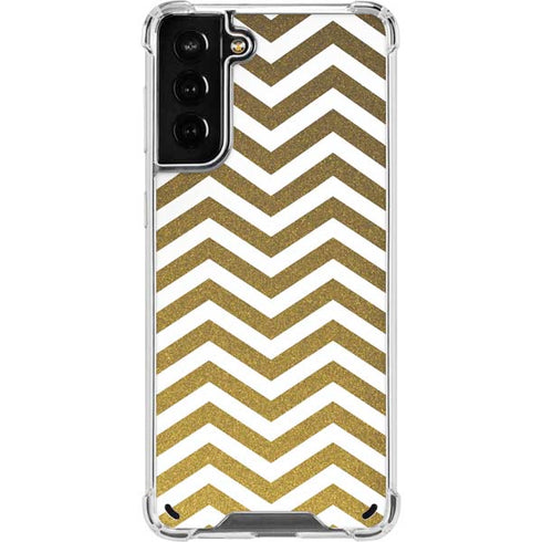 Gold Chevron Galaxy S21 Plus 5G Clear Case
