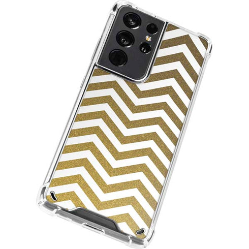 Gold Chevron Galaxy S21 Ultra 5G Clear Case