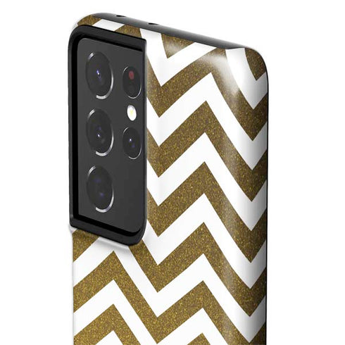 Gold Chevron Galaxy S21 Ultra 5G Pro Case