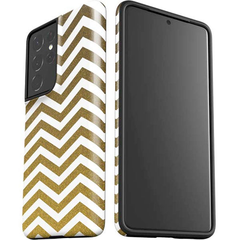 Gold Chevron Galaxy S21 Ultra 5G Pro Case