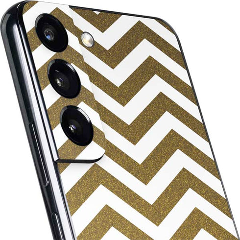Gold Chevron Galaxy S22 Plus Skin