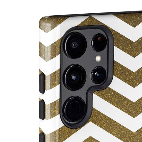 Gold Chevron Galaxy S22 Ultra Pro Case
