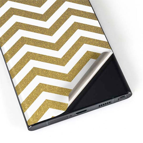 Gold Chevron Galaxy S22 Ultra Skin