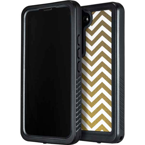 Gold Chevron Galaxy S23 Plus Waterproof Case