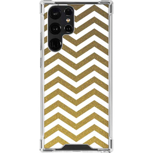 Gold Chevron Galaxy S24 Ultra Clear Case