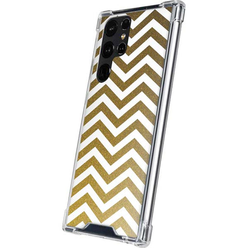 Gold Chevron Galaxy S24 Ultra Clear Case