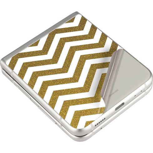 Gold Chevron Galaxy Z Flip3 5G Skin