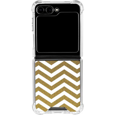 Gold Chevron Galaxy Z Flip5 5G Clear Case