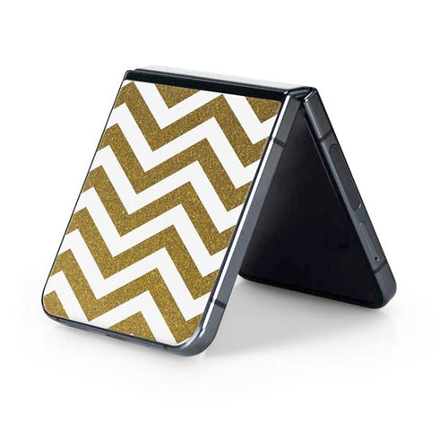Gold Chevron Galaxy Z Flip5 5G Skin