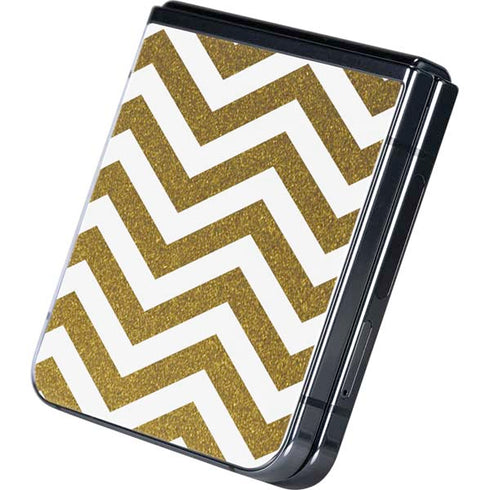 Gold Chevron Galaxy Z Flip5 5G Skin