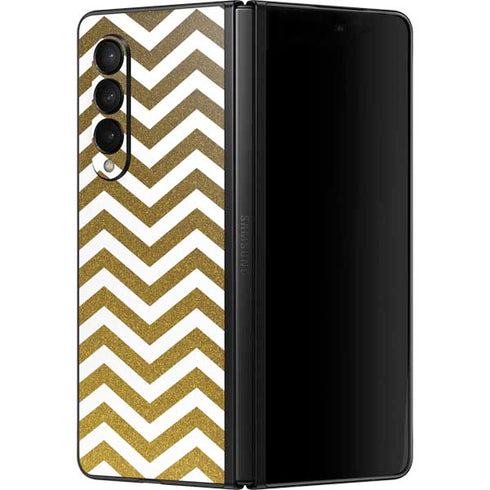 Gold Chevron Galaxy Z Fold3 5G Skin