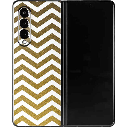 Gold Chevron Galaxy Z Fold3 5G Skin