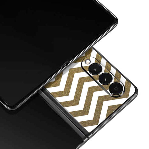 Gold Chevron Galaxy Z Fold3 5G Skin