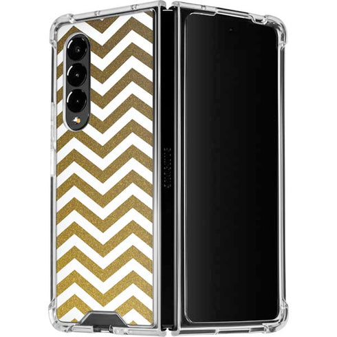 Gold Chevron Galaxy Z Fold4 5G Clear Case