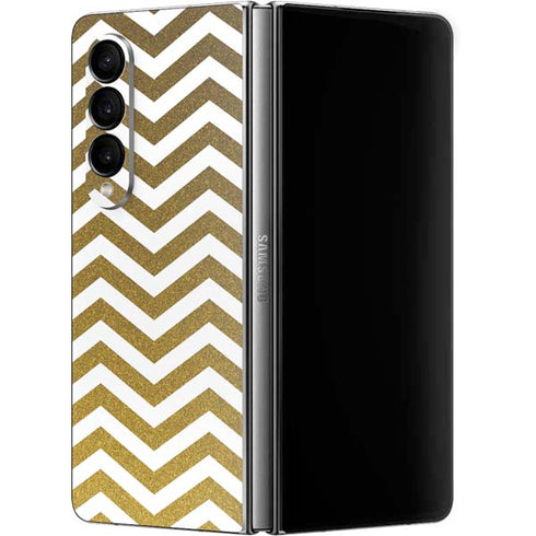 Gold Chevron Galaxy Z Fold4 5G Skin