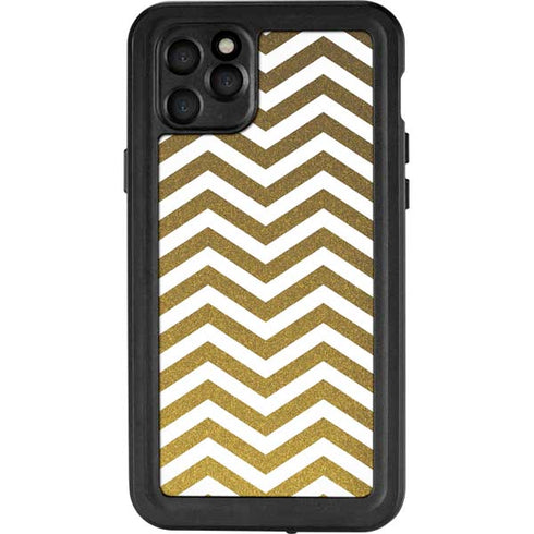 Gold Chevron iPhone 11 Pro Max Waterproof Case