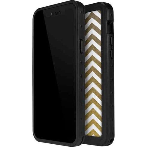 Gold Chevron iPhone 12 Pro Waterproof Case