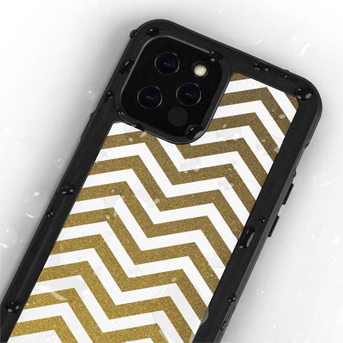Gold Chevron iPhone 12 Pro Waterproof Case